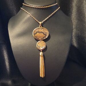 Estate Howard's Snake Skin Tassle Pendent Necklace